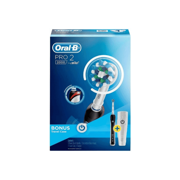 Oral-B Pro 2000 Black Electric Toothbrush with Travel Case