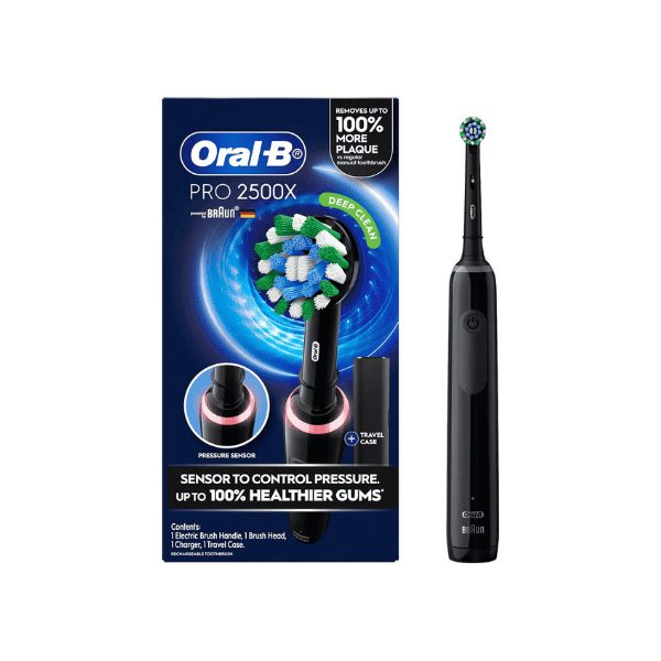 Oral-B Pro 2500X Black Electric Toothbrush with Charger and Travel Case