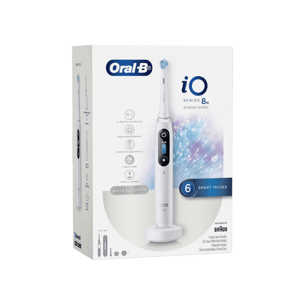 Oral-B iO 8 Rechargeable Electric Toothbrush in White with Travel Case