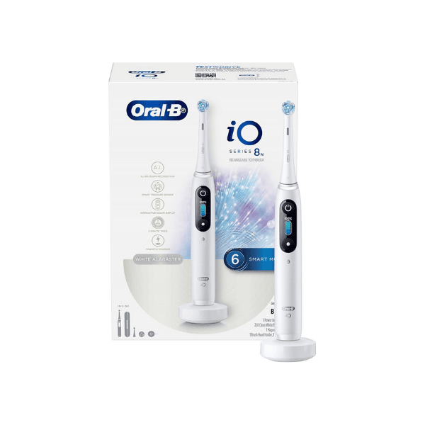 Oral-B iO 8 Rechargeable Electric Toothbrush in White with Travel Case