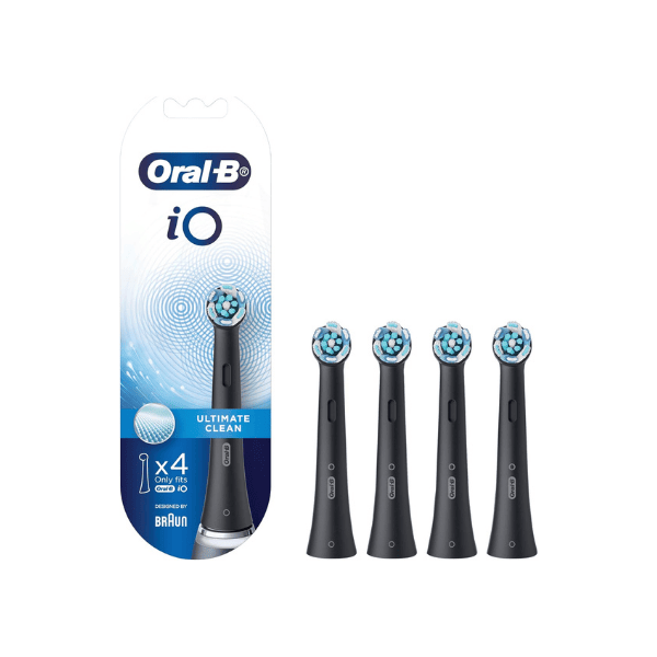 Oral-B iO Ultimate Clean Black Replacement Brush Heads 4 Pack