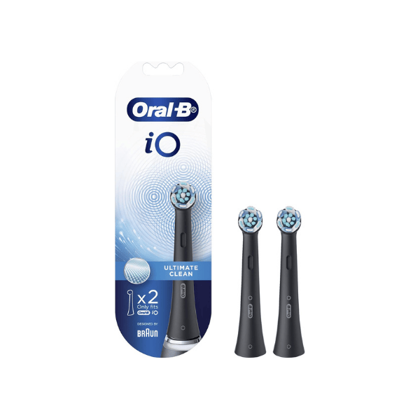 Oral-B iO Ultimate Clean Black Replacement Toothbrush Heads Pack of 2