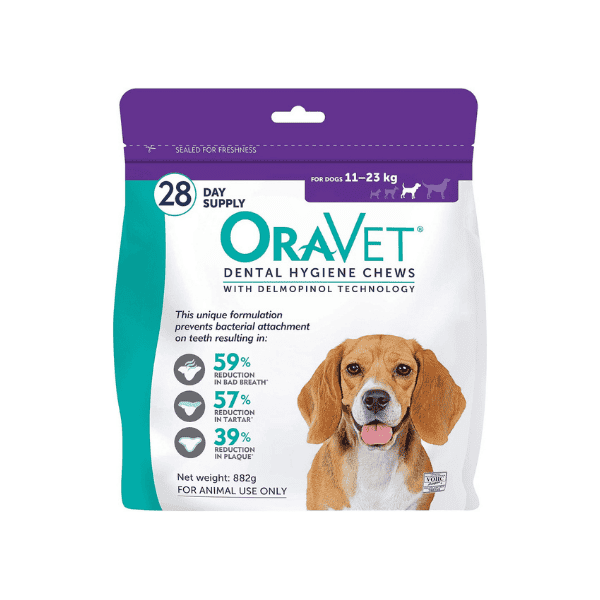 Oravet Medium Dog Dental Hygiene Chews 28 Count Purple Oral Health