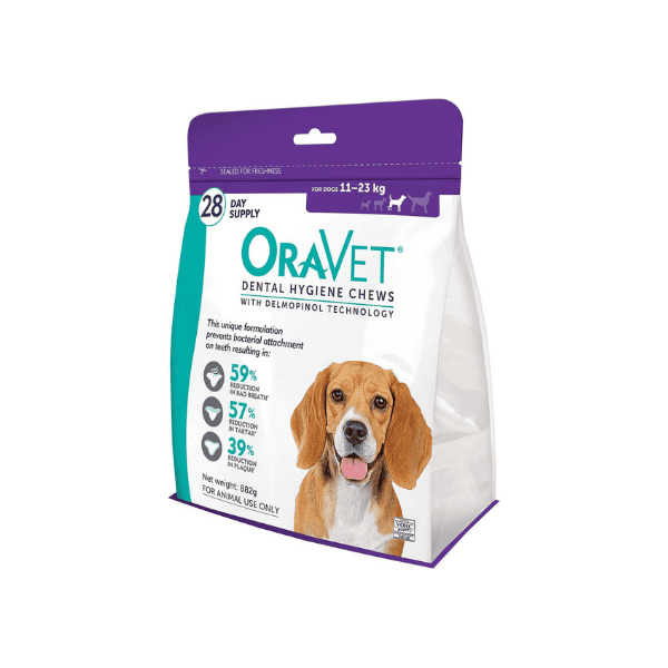 Oravet Medium Dog Dental Hygiene Chews 28 Count Purple Oral Health