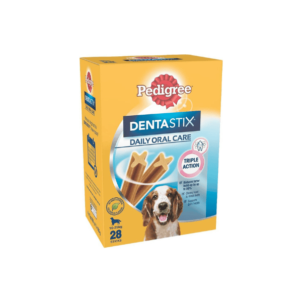 PEDIGREE DentaStix 28 Pack Medium Dog Dental Chews for Fresh Breath and Healthy Teeth