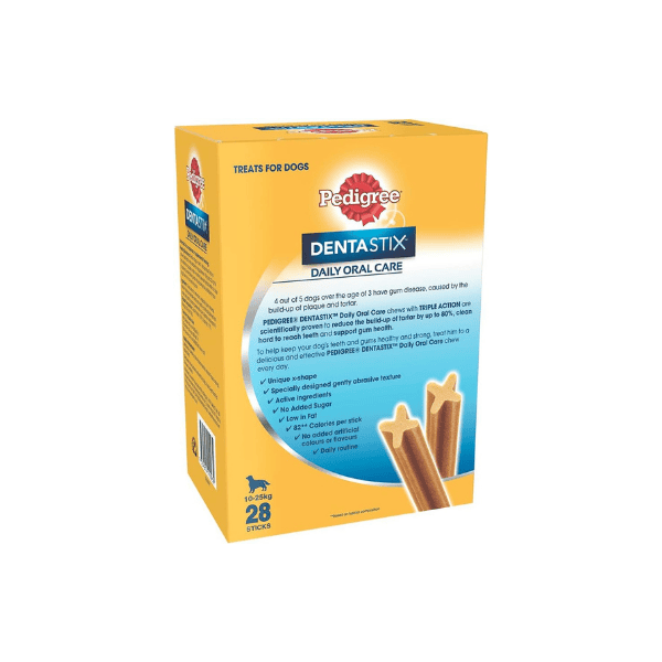 PEDIGREE DentaStix 28 Pack Medium Dog Dental Chews for Fresh Breath and Healthy Teeth