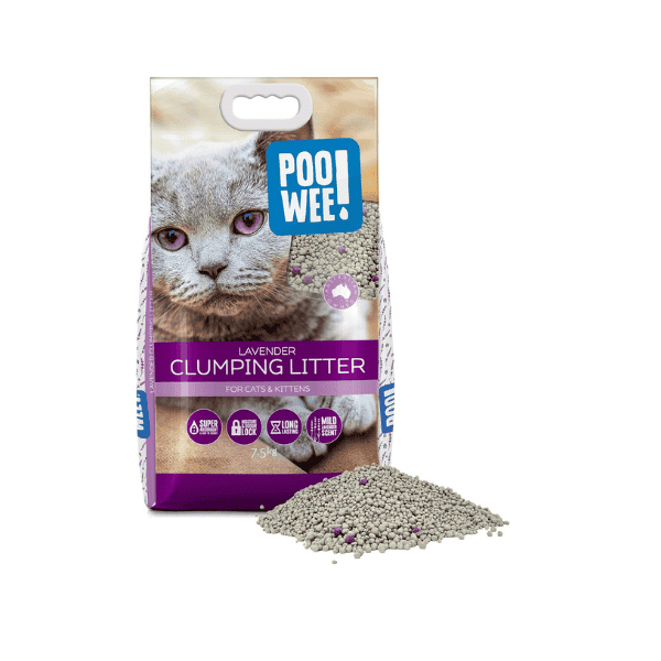 POOWEE! 7.5kg Clumping Lavender Cat Litter