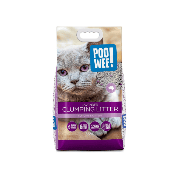 POOWEE! 7.5kg Clumping Lavender Cat Litter