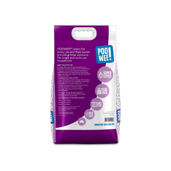 POOWEE! 7.5kg Clumping Lavender Cat Litter