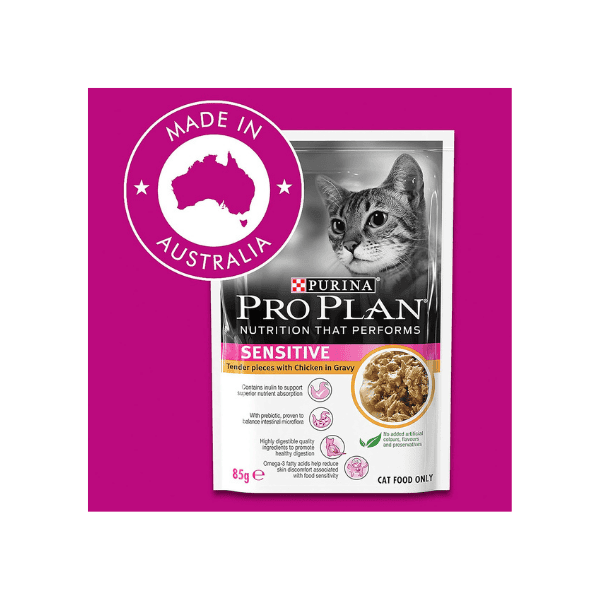 PRO PLAN Adult Wet Cat Food Sensitive Chicken 12x85g Ideal for Sensitive Cats