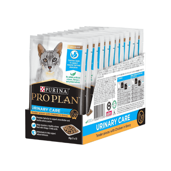 PRO PLAN Adult Wet Cat Food 12x85g Urinary Care Chicken in Gravy for Healthy Cats