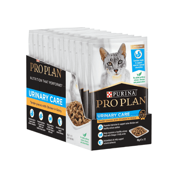 PRO PLAN Adult Wet Cat Food 12x85g Urinary Care Chicken in Gravy for Healthy Cats