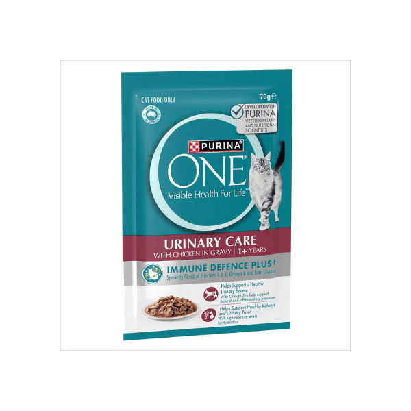 PURINA ONE Urinary Care Wet Cat Food Chicken in Gravy 12x70g Supports Bladder and Urinary Health