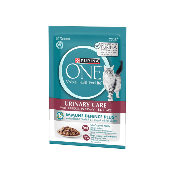 PURINA ONE Urinary Care Wet Cat Food Chicken in Gravy 12x70g Supports Bladder and Urinary Health