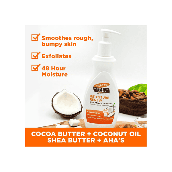 Palmer's Cocoa Butter Exfoliating Body Lotion 400ml Softens Smooths & Hydrates Skin