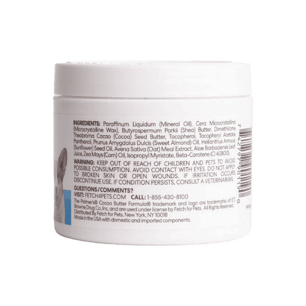 Palmer’s Fragrance-Free Cocoa Butter Dog Skin Soother Balm Vitamin E Care for Dry Paws & Skin