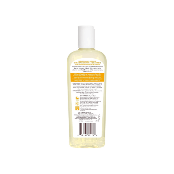 Palmer's Raw Shea Body Oil 8.5 oz Rich All-Natural Hydration for Dry Skin