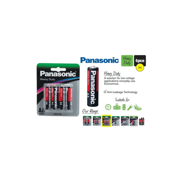 Panasonic AA Heavy Duty Batteries Pack Of 4