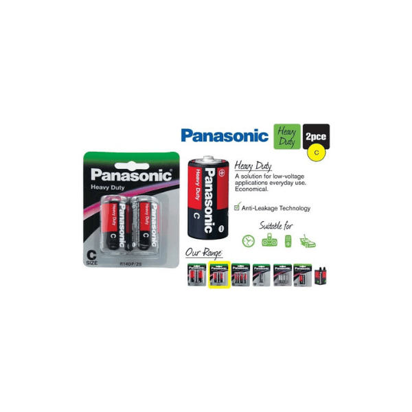 Panasonic C Heavy Duty Batteries 2-Pieces