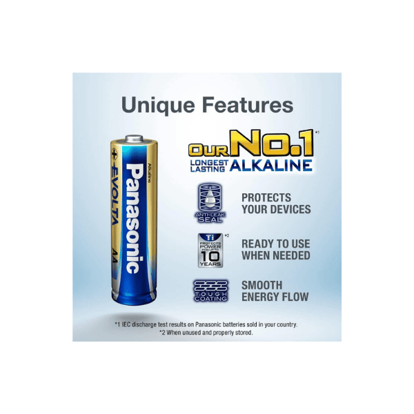 Panasonic Evolta AAA Premium Alkaline Batteries Pack of 4