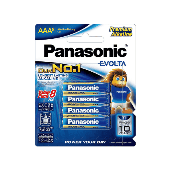 Panasonic Evolta AAA Premium Alkaline Batteries Pack of 8