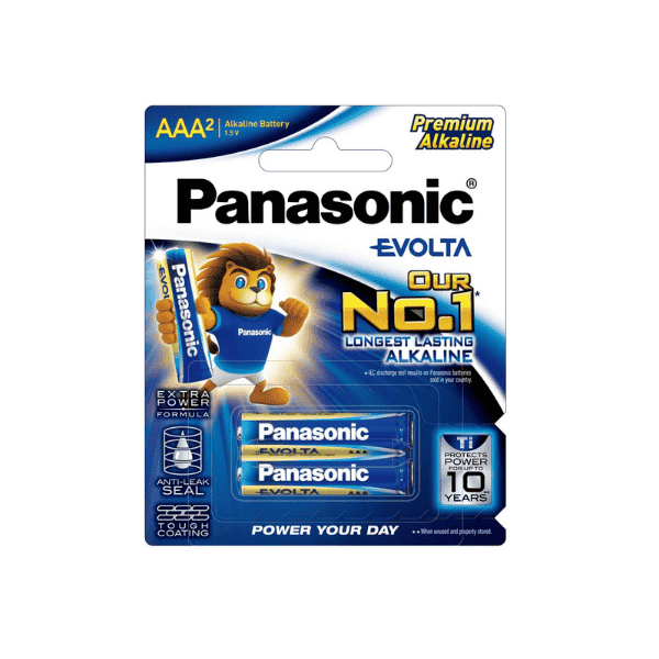 Panasonic Evolta AAA Premium Alkaline Batteries Pack of 2