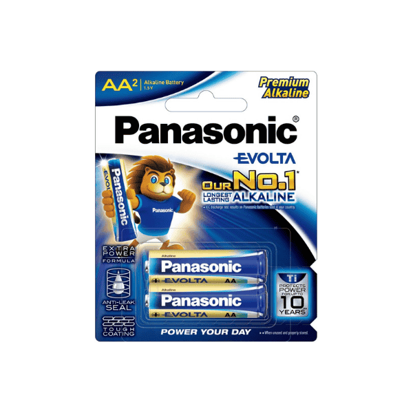 Panasonic Evolta AA Premium Alkaline Batteries Pack of 2