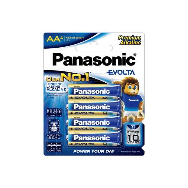 Panasonic Evolta AA Premium Alkaline Batteries pack of 4