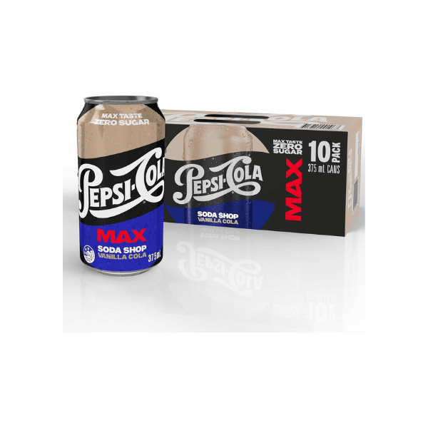 Pepsi Max Vanilla Cola Soda Shop Multipack (10 x 375 mL)