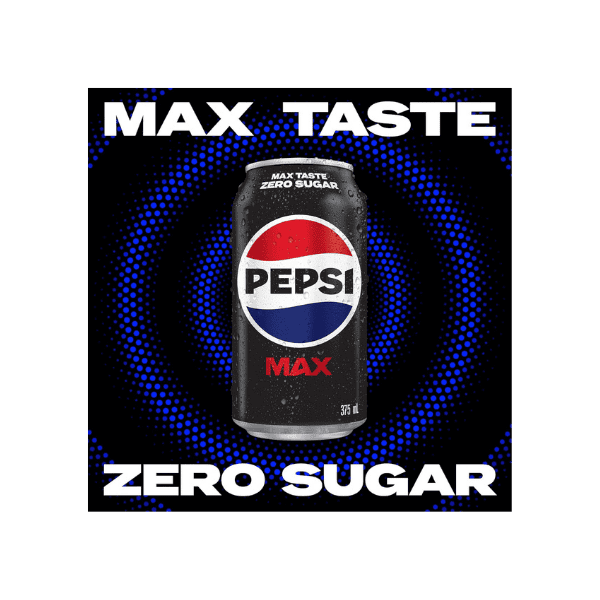 Pepsi Max Zero Sugar Soft Drink Can Multipack (10 x 375 mL)