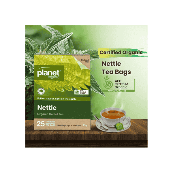 Planet Organic Nettle Tea 25 Tea Bags to Support Detox and Overall Well-Being