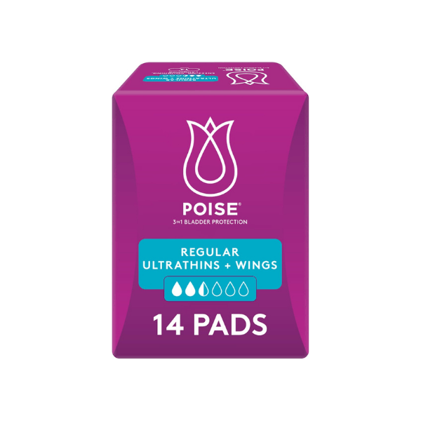 Poise Regular Absorbency Ultrathin Pads 14 Pack for Comfort and Leak-Free Confidence