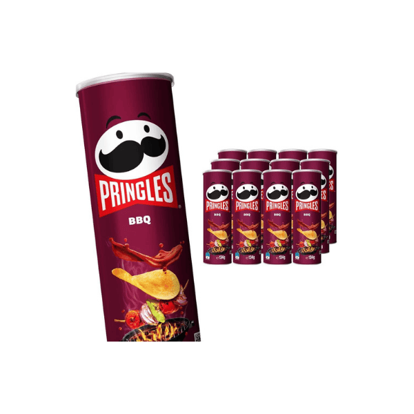 Pringles BBQ Stacked Potato Chips – Perfect for Parties and Gatherings 134g 12 pack