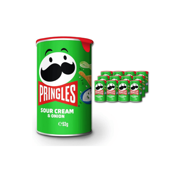 Pringles Sour Cream & Onion Stacked Potato Chips Perfect for Sharing 53 g 12-Piece Set