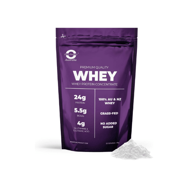 Pure Product Australia Whey Protein Concentrate Unflavoured 1kg for Clean Protein & Recovery