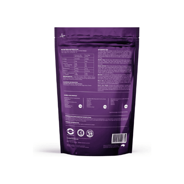 Pure Product Australia Whey Protein Concentrate Unflavoured 1kg for Clean Protein & Recovery