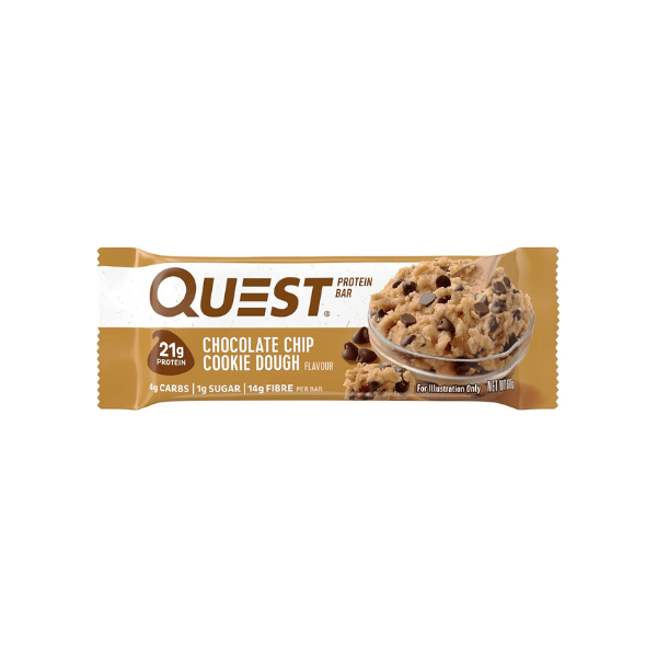 Quest Nutrition Chocolate Chip Cookie Dough Protein Bars 12 Count High Protein Low Carb Keto Friendly