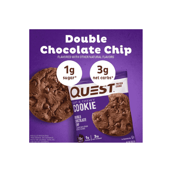 Quest Nutrition Protein Cookies Double Chocolate Chip Keto Friendly High Protein Low Carb 12 Count