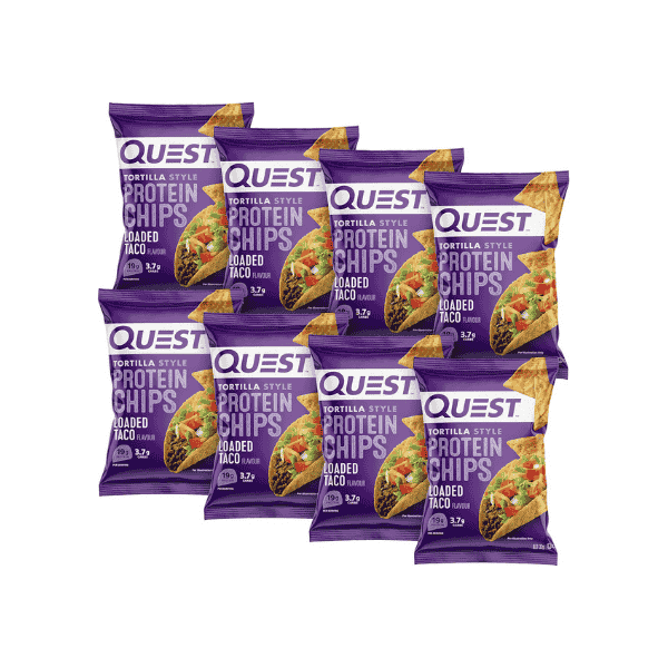 Quest Nutrition Loaded Taco Tortilla Style Protein Chips High Protein Low Carb Baked 32g 8 Pack