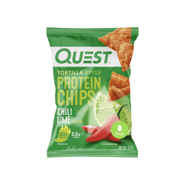 Quest Nutrition Chili Lime Tortilla Style Protein Chips High Protein Low Carb Baked 32g 8 Pack