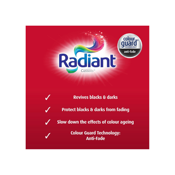 Radiant 1L Liquid Laundry Detergent Preserve Rich Colours in Dark Fabrics