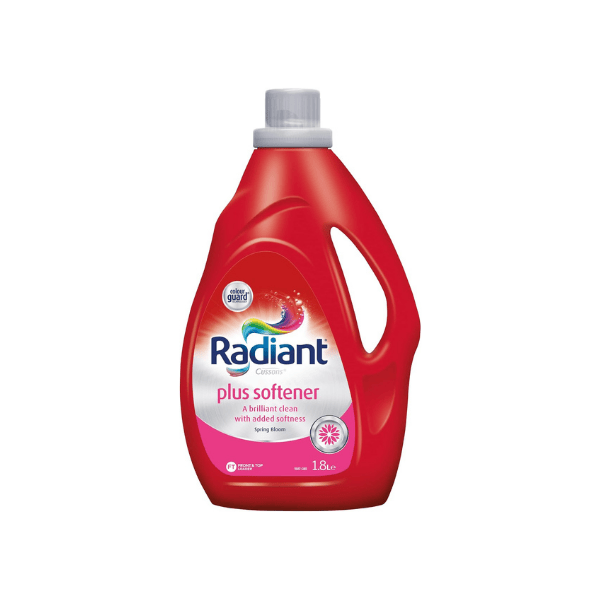 Radiant Plus 1.8L Liquid Detergent Softens Clothes for a Fresh Feel