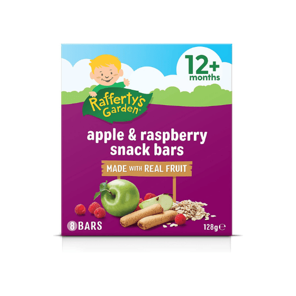 Rafferty's Garden Baby Snack Bars Apple & Raspberry 128g Case of 6 Nutritious & Tasty