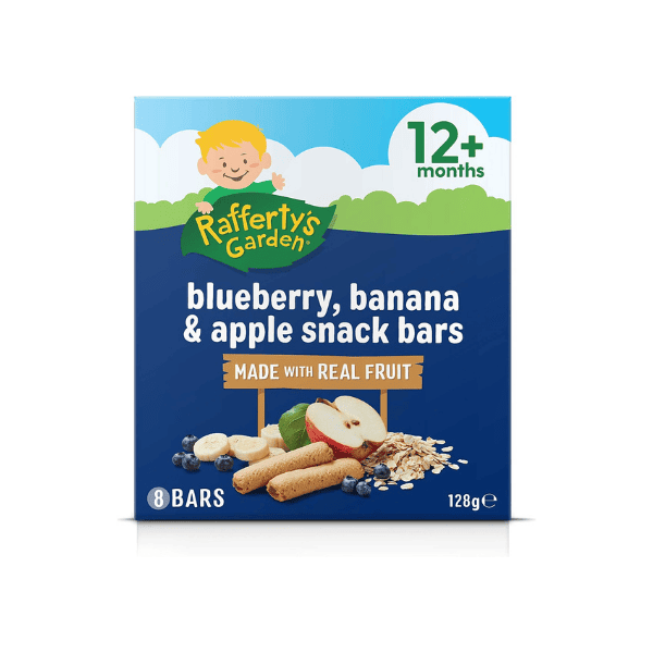 Rafferty’s Garden 12+ Month Baby Snack Bars Blueberry Banana & Apple 128g Case of 6