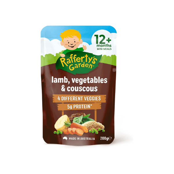 Rafferty's Garden Lamb Vegetable & Couscous Lumpy Baby Food 200g Pack of 6 Healthy Baby Meals