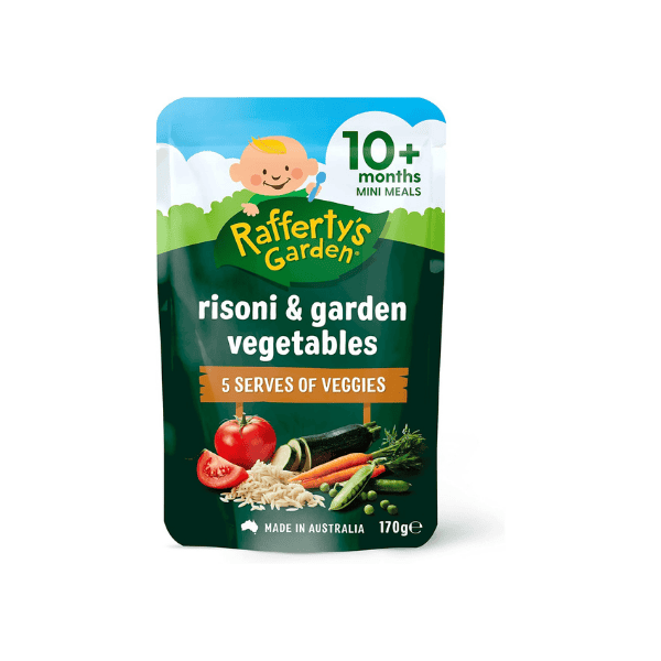 Rafferty's Garden 170g Lumpy Baby Food  Risoni and Garden Vegetables 6 Jars Nutritious Meal Option