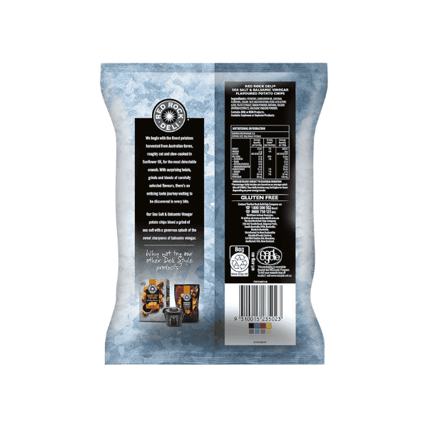 Red Rock Deli 90g Sea Salt & Balsamic Vinegar Chips Perfect for Sharing