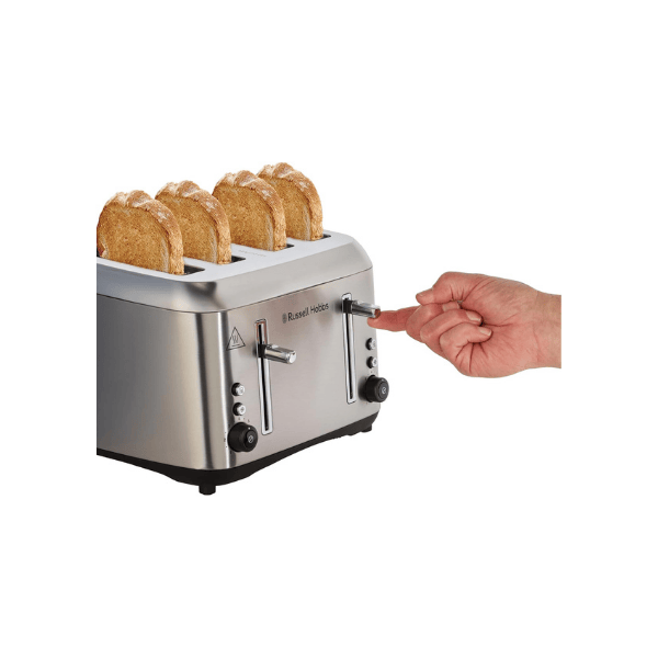 Russell Hobbs Addison RHT514BRU 4 Slice Toaster Brushed Stainless Steel