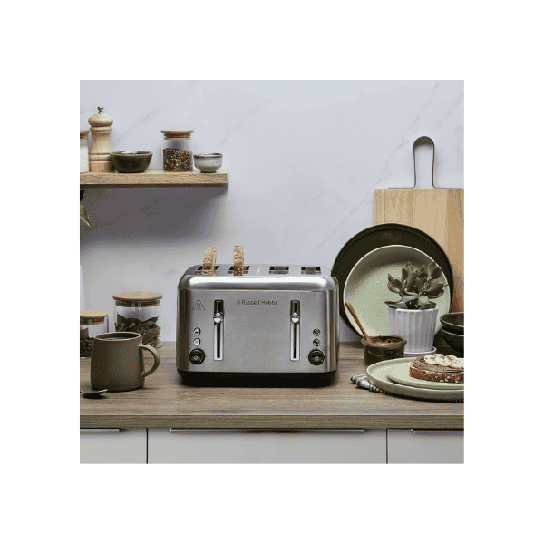 Russell Hobbs Addison RHT514BRU 4 Slice Toaster Brushed Stainless Steel