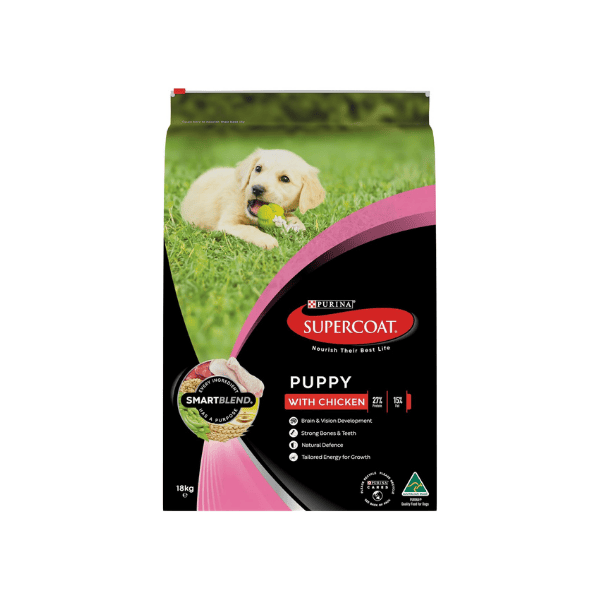 SUPERCOAT SMARTBLEND Puppy Dry Dog Food Chicken 18kg for Development